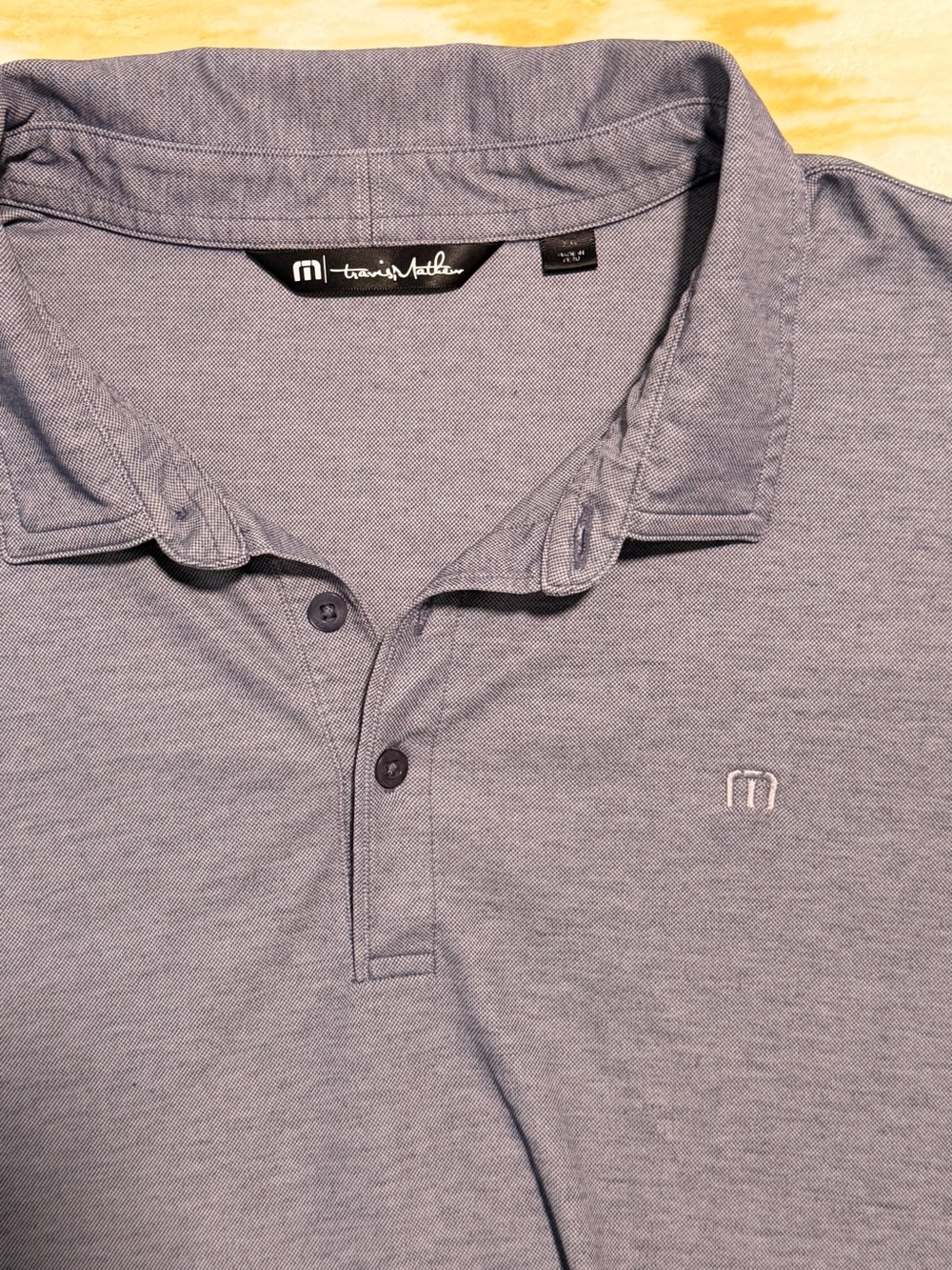 Travis Mathew Heather Light Blue Gray Polo size XXL